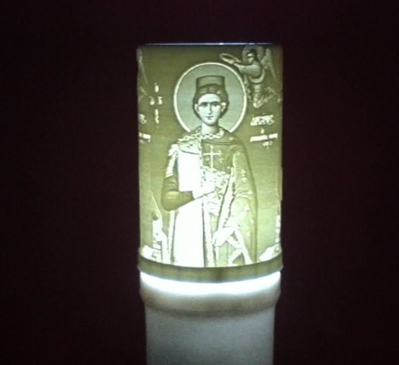 Ηλεκτρικό κερί μπαταρίας με τον Άγιο Αργύριο