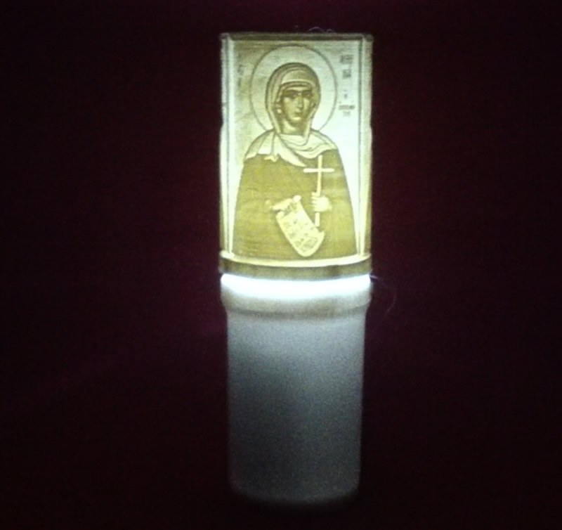 Ηλεκτρικό κερί μπαταρίας με την Αγία Αθηνά