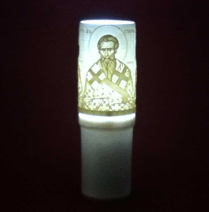 Ηλεκτρικό κερί μπαταρίας με τον Άγιο Γρηγόριο Νύσσης