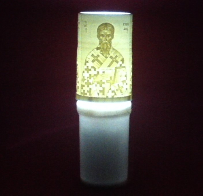 Ηλεκτρικό κερί μπαταρίας με τον Άγιο Κυπριανό