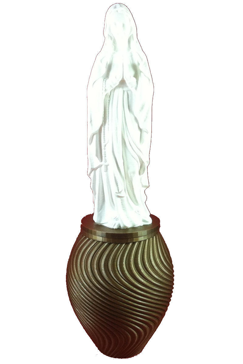 Άγαλμα Παναγίας σε καντήλι πιθάρι χρυσό