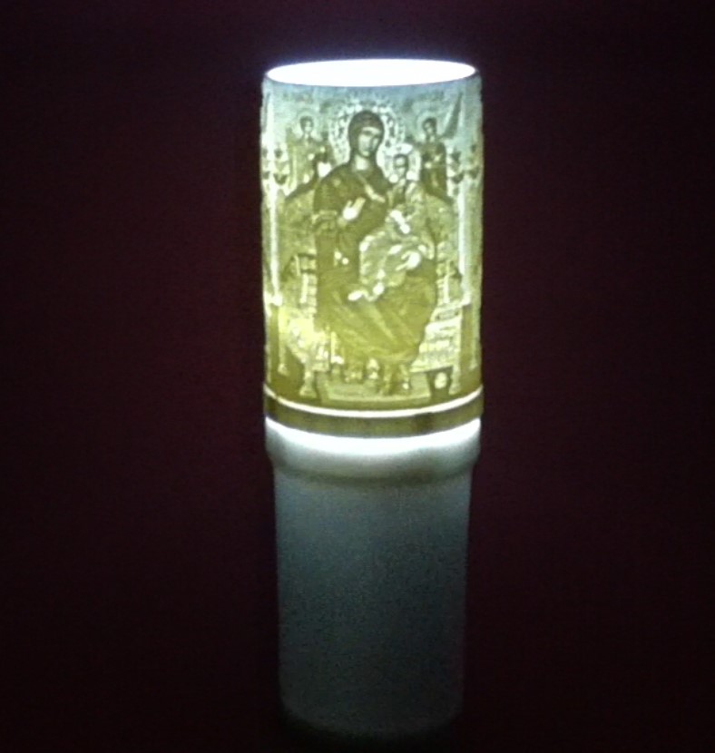 Ηλεκτρικό κερί μπαταρίας με την Παναγία Παντάνασσα