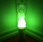 Ηλεκτρικό κερί με άγαλμα αγγέλου με πράσινο φως