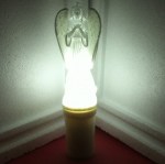 Ηλεκτρικό κερί με άγαλμα αγγέλου με λευκό φως