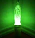 Ηλεκτρικό κερί με άγαλμα Παναγίας με πράσινο φως