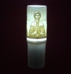 Ηλεκτρικό κερί μπαταρίας με την Αγία Χρυσάνθη