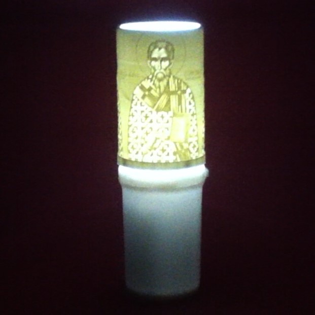 Ηλεκτρικό κερί μπαταρίας με τον Άγιο Σωφρόνιο